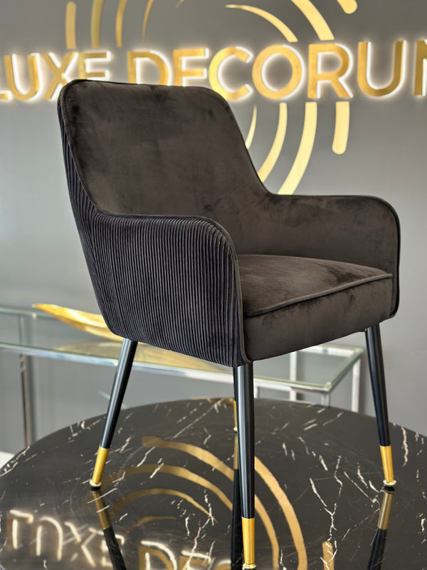 Madrid Chair - Black Metal Legs with Gold Tip
